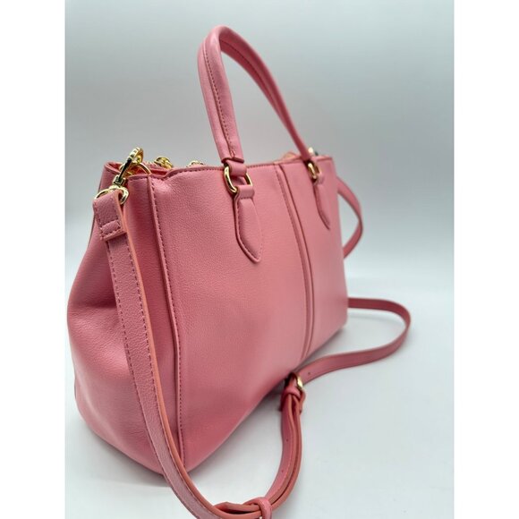 Macy's On 34th Robbinn colorblock faux-leather satchel crossbody bag - PINK - Picture 8 of 9